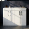 [BFRI027F] Millwich Contemporary 4 Door Floor Standing Vanity Unit with Basin - Choice of Colour - Silo