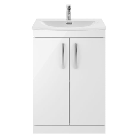 [BFRI027G] Millwich Contemporary 2 Door Floor Standing Vanity Unit with Curved Basin - Choice of Size and Colour - Cutout