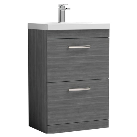 [BFRI032D] Millwich Contemporary 2 Drawer Floor Standing Vanity Unit with Thin Edge Basin - Choice of Size and Colour - Cutout