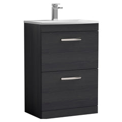 [BFRI033G] Millwich Contemporary 2 Drawer Floor Standing Vanity Unit with Curved Basin - Choice of Size and Colour - Cutout