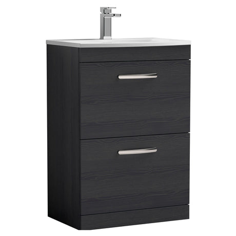 [BFRI033G] Millwich Contemporary 2 Drawer Floor Standing Vanity Unit with Curved Basin - Choice of Size and Colour - Cutout