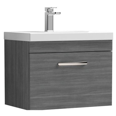 [BFRI039D] Millwich Contemporary 1 Drawer Wall Hung Vanity Unit with Thin Edge Basin - Choice of Size and Colour - Cutout
