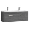 [BFRI039F] Millwich Contemporary 2 Drawer Wall Hung Vanity Unit with Basin - Choice of Colour - Cutout