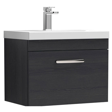 [BFRI040D] Millwich Contemporary 1 Drawer Wall Hung Vanity Unit with Thin Edge Basin - Choice of Size and Colour - Cutout