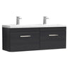 [BFRI040F] Millwich Contemporary 2 Drawer Wall Hung Vanity Unit with Basin - Choice of Colour - Cutout