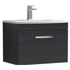 [BFRI040G] Millwich Contemporary 1 Drawer Wall Hung Vanity Unit with Curved Basin - Choice of Size and Colour - Cutout