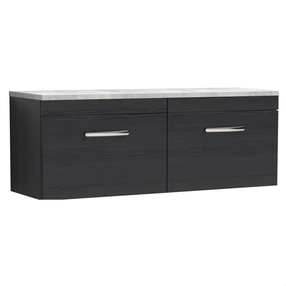[BFRI040LBG2] Millwich Contemporary 2 Drawer Wall Hung Vanity Unit with Bellato Grey Laminate Worktop - Choice of Colour - Cutout