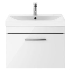 [BFRI041D] Millwich Contemporary 1 Drawer Wall Hung Vanity Unit with Thin Edge Basin - Choice of Size and Colour - Cutout