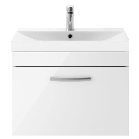 [BFRI041D] Millwich Contemporary 1 Drawer Wall Hung Vanity Unit with Thin Edge Basin - Choice of Size and Colour - Cutout