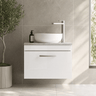 [BFRI041LBG] Millwich Contemporary 1 Drawer Wall Hung Vanity Unit with Bellato Grey Laminate Worktop - Choice of Size and Colour - Silo