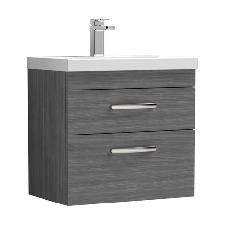[BFRI046D] Millwich Contemporary 2 Drawer Wall Hung Vanity Unit with Thin Edge Basin - Choice of Size and Colour - Cutout