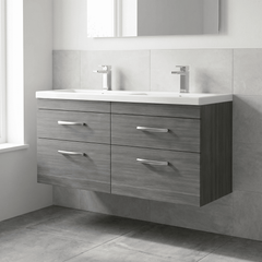 [BFRI046F] Millwich Contemporary 4 Drawer Wall Hung Vanity Unit with Basin - Choice of Colour