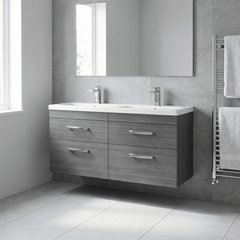 [BFRI046F] Millwich Contemporary 4 Drawer Wall Hung Vanity Unit with Basin - Choice of Colour