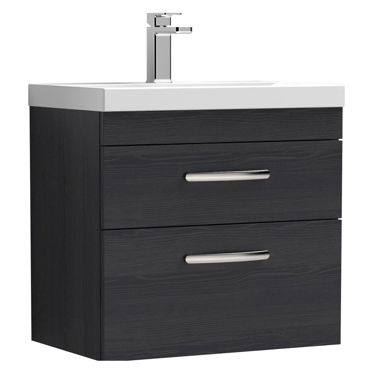 [BFRI047D] Millwich Contemporary 2 Drawer Wall Hung Vanity Unit with Thin Edge Basin - Choice of Size and Colour - Cutout
