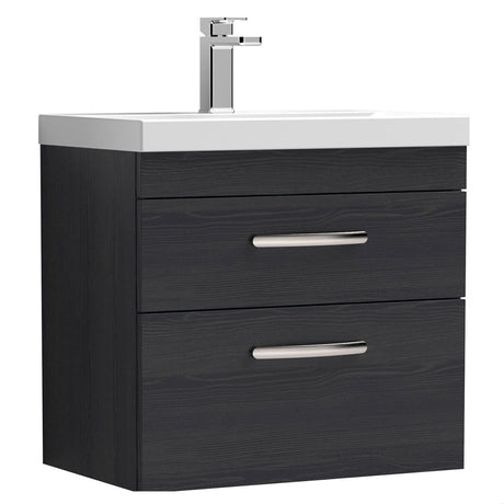 [BFRI047D] Millwich Contemporary 2 Drawer Wall Hung Vanity Unit with Thin Edge Basin - Choice of Size and Colour - Cutout