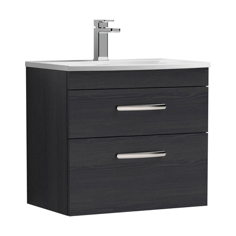 [BFRI047G] Millwich Contemporary 2 Drawer Wall Hung Vanity Unit with Curved Basin - Choice of Size and Colour - Cutout