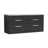 [BFRI047LBG2] Millwich Contemporary 4 Drawer Wall Hung Vanity Unit with Bellato Grey Laminate Worktop - Choice of Colour - Cutout