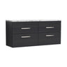 [BFRI047LCM2] Millwich Contemporary 4 Drawer Wall Hung Vanity Unit with Carrera Marble Laminate Worktop - Choice of Colour - Cutout
