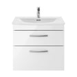 [BFRI048G] Millwich Contemporary 2 Drawer Wall Hung Vanity Unit with Curved Basin, Gloss White, 600mm - Cutout
