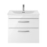 [BFRI048G] Millwich Contemporary 2 Drawer Wall Hung Vanity Unit with Curved Basin - Choice of Size and Colour - Cutout