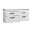 [BFRI048LBG2] Millwich Contemporary 4 Drawer Wall Hung Vanity Unit with Laminate Black Galaxy Granite Worktop, Gloss White, 1200mm - Cutout