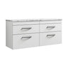 [BFRI048LCM2] Millwich Contemporary 4 Drawer Wall Hung Vanity Unit with Carrera Marble Laminate Worktop - Choice of Colour - Cutout