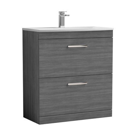 [BFRI053G] Millwich Contemporary 2 Drawer Floor Standing Vanity Unit with Curved Basin - Choice of Size and Colour - Cutout