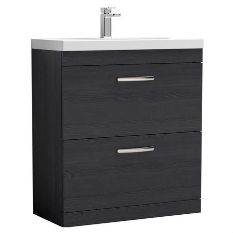 [BFRI054D] Millwich Contemporary 2 Drawer Floor Standing Vanity Unit with Thin Edge Basin - Choice of Size and Colour - Cutout