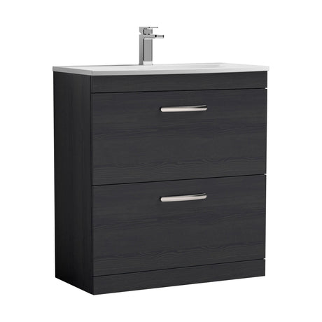 [BFRI054G] Millwich Contemporary 2 Drawer Floor Standing Vanity Unit with Curved Basin - Choice of Size and Colour - Cutout