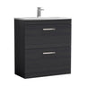 [BFRI054G] Millwich Contemporary 2 Drawer Floor Standing Vanity Unit with Curved Basin - Choice of Size and Colour - Cutout