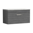 [BFRI060LBG] Millwich Contemporary 1 Drawer Wall Hung Vanity Unit with Laminate Black Galaxy Granite Worktop, 800mm - Cutout