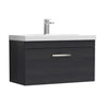 [BFRI061D] Millwich Contemporary 1 Drawer Wall Hung Vanity Unit with Thin Edge Basin - Choice of Size and Colour - Cutout