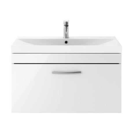 [BFRI062D] Millwich Contemporary 1 Drawer Wall Hung Vanity Unit with Thin Edge Basin - Choice of Size and Colour - Cutout