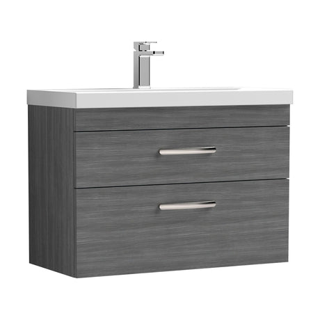 [BFRI067D] Millwich Contemporary 2 Drawer Wall Hung Vanity Unit with Thin Edge Basin - Choice of Size and Colour - Cutout