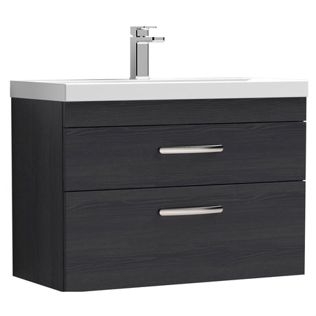 [BFRI068D] Millwich Contemporary 2 Drawer Wall Hung Vanity Unit with Thin Edge Basin - Choice of Size and Colour - Cutout