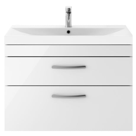 [BFRI069D] Millwich Contemporary 2 Drawer Wall Hung Vanity Unit with Thin Edge Basin - Choice of Size and Colour - Cutout