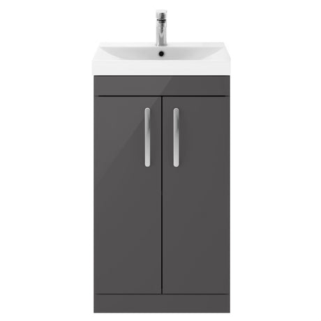 [BFRI072D] Millwich Contemporary 2 Door Floor Standing Vanity Unit with Thin Edge Basin - Choice of Size and Colour - Cutout