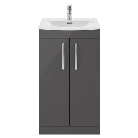 [BFRI072G] Millwich Contemporary 2 Door Floor Standing Vanity Unit with Curved Basin - Choice of Size and Colour - Cutout