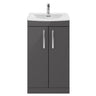 [BFRI072G] Millwich Contemporary 2 Door Floor Standing Vanity Unit with Curved Basin - Choice of Size and Colour - Cutout