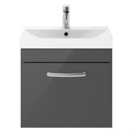 [BFRI073D] Millwich Contemporary 1 Drawer Wall Hung Vanity Unit with Thin Edge Basin - Choice of Size and Colour - Cutout