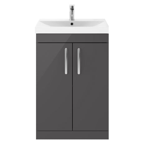 [BFRI075D] Millwich Contemporary 2 Door Floor Standing Vanity Unit with Thin Edge Basin - Choice of Size and Colour - Cutout
