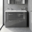 [BFRI076F] Millwich Contemporary 4 Drawer Floor Standing Vanity Unit with Basin - Choice of Colour - Silo