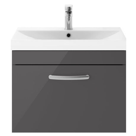 [BFRI077D] Millwich Contemporary 1 Drawer Wall Hung Vanity Unit with Thin Edge Basin - Choice of Size and Colour - Cutout