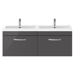 [BFRI077F] Millwich Contemporary 2 Drawer Wall Hung Vanity Unit with Basin - Choice of Colour - Cutout