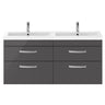 [BFRI078F] Millwich Contemporary 4 Drawer Wall Hung Vanity Unit with Basin - Choice of Colour - Cutout