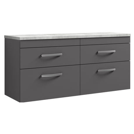 [BFRI078LBG2] Millwich Contemporary 4 Drawer Wall Hung Vanity Unit with Bellato Grey Laminate Worktop - Choice of Colour - Cutout