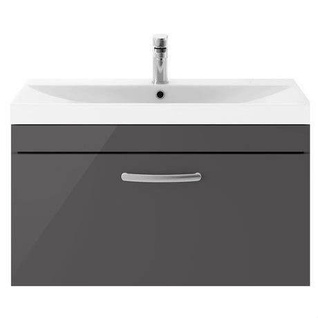 [BFRI080D] Millwich Contemporary 1 Drawer Wall Hung Vanity Unit with Thin Edge Basin - Choice of Size and Colour - Cutout