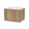 [BFRS1894CMT] Sturbridge Contemporary Wall Hung 1 Drawer Vanity Unit with Carrera Marble Top - Choice of Size and Colour - Cutout