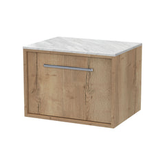 [BFRS1894GMT] Sturbridge Contemporary Wall Hung 1 Drawer Vanity Unit with Grey Marble Top - Choice of Size and Colour - Cutout
