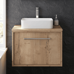 [BFRS1894W] Sturbridge Contemporary Wall Hung 1 Drawer Vanity Unit with Laminate Worktop - Choice of Size and Colour - Silo